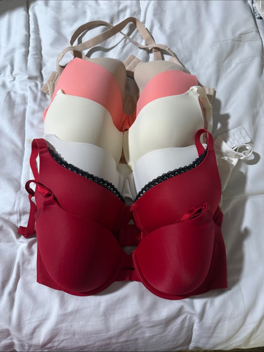 Women’s Push-Up Bra Set - Red, White, Pink, Nude